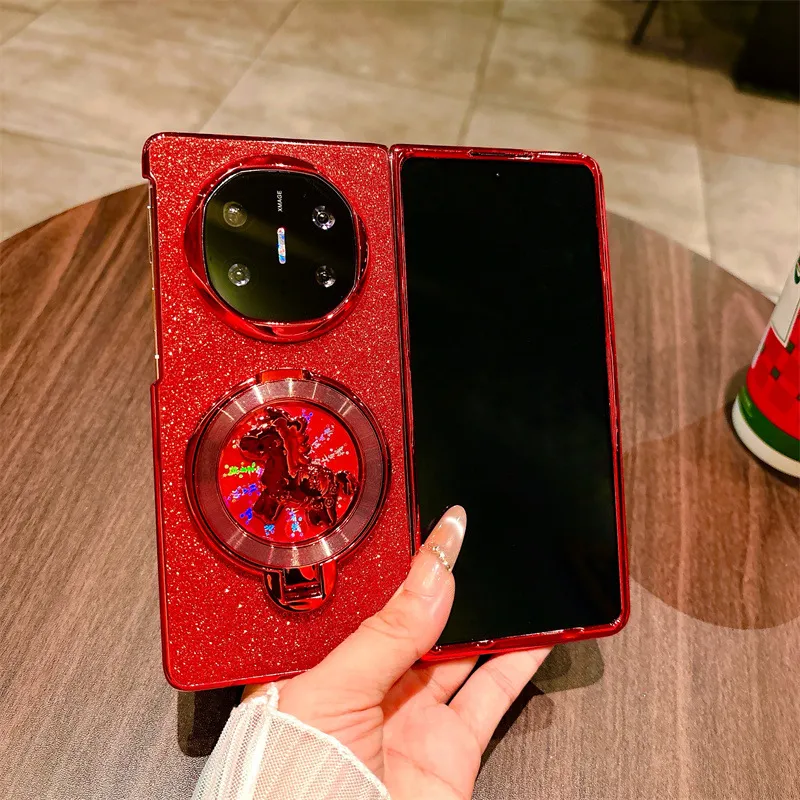 Compatible with Huawei MATE X7 and Mate X5 rotating ring foldable screen, Year of the Horse red anti-drop protective case
