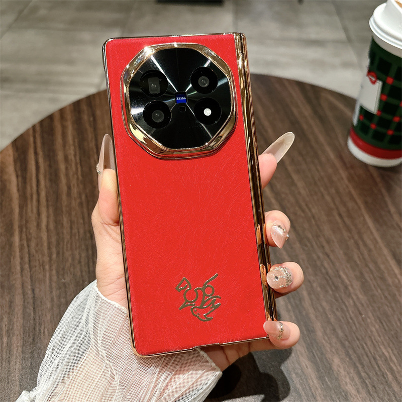 VIVO XFOLD5 phone case, xfold5 integrated case and screen protector, Year of the Horse, red hinge, drop-proof protective case. - Red Horse Treading on a Flying Swallow vivo x Fold5
