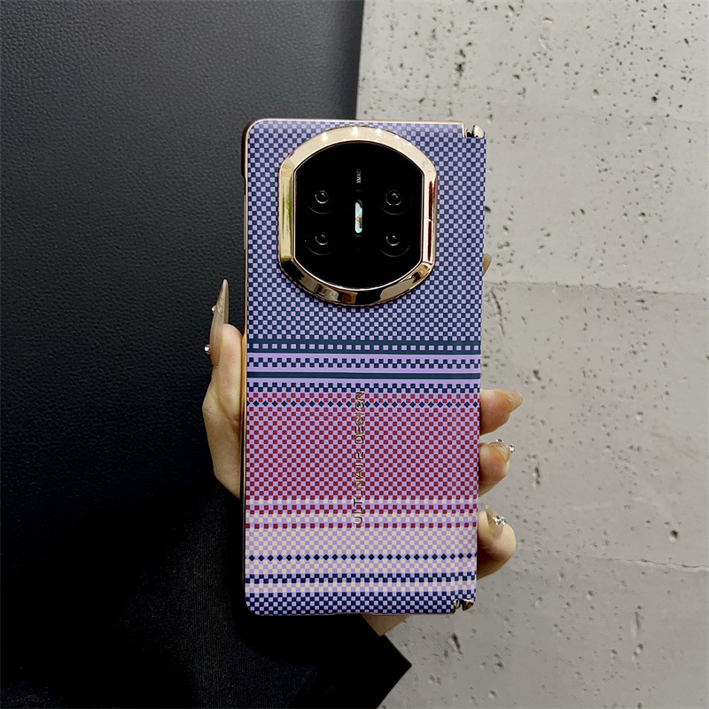 Compatible with Huawei Mate X7 phone case, Mate X7 carbon fiber texture, stylish ultra-thin drop-proof protective case - Purple Supreme Realm Huawei Mate X7