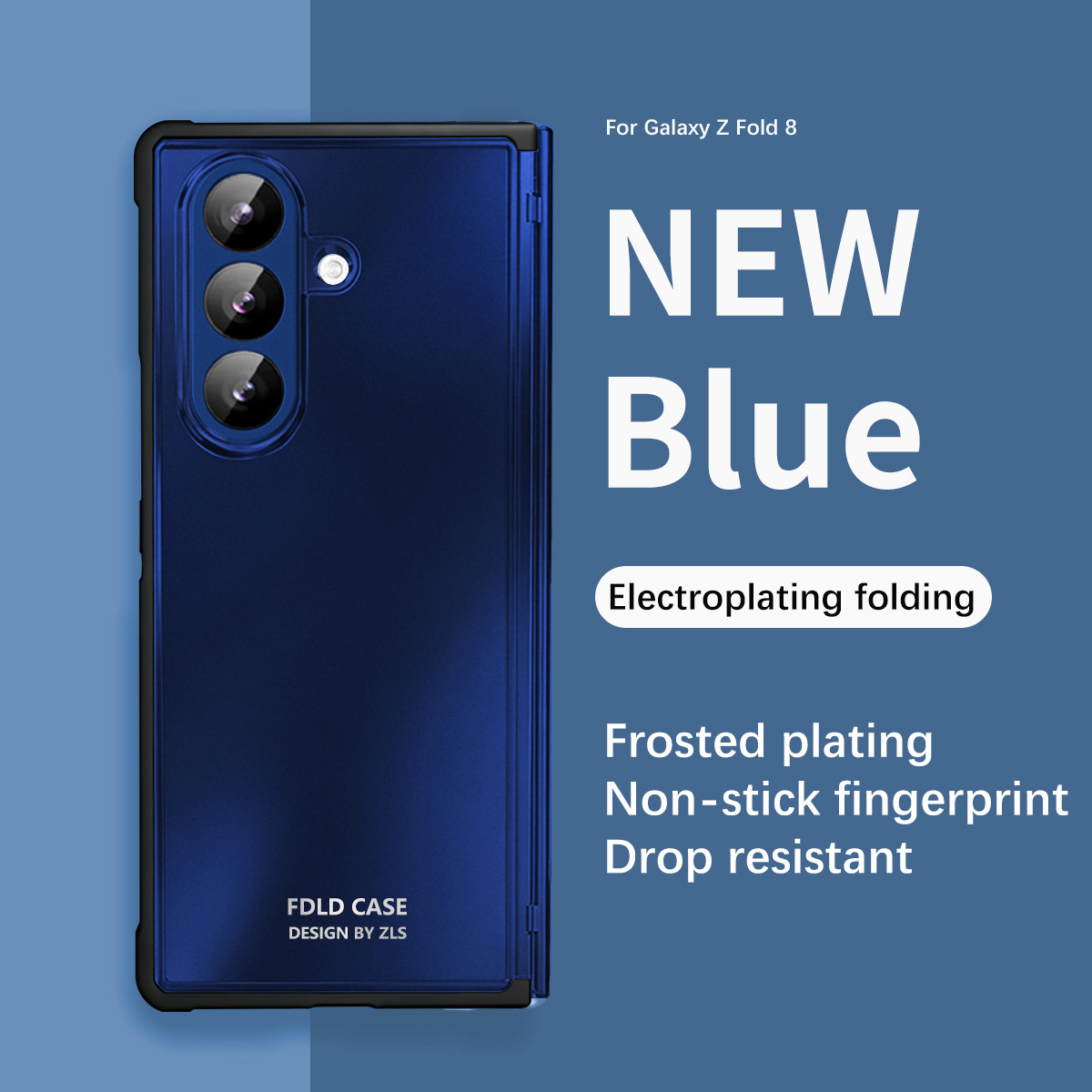 Compatible with Samsung Zfold8 Ultra phone case, solid color electroplated transparent TPU full-coverage drop protection. - Blue Shining Samsung Zfold8utrla
