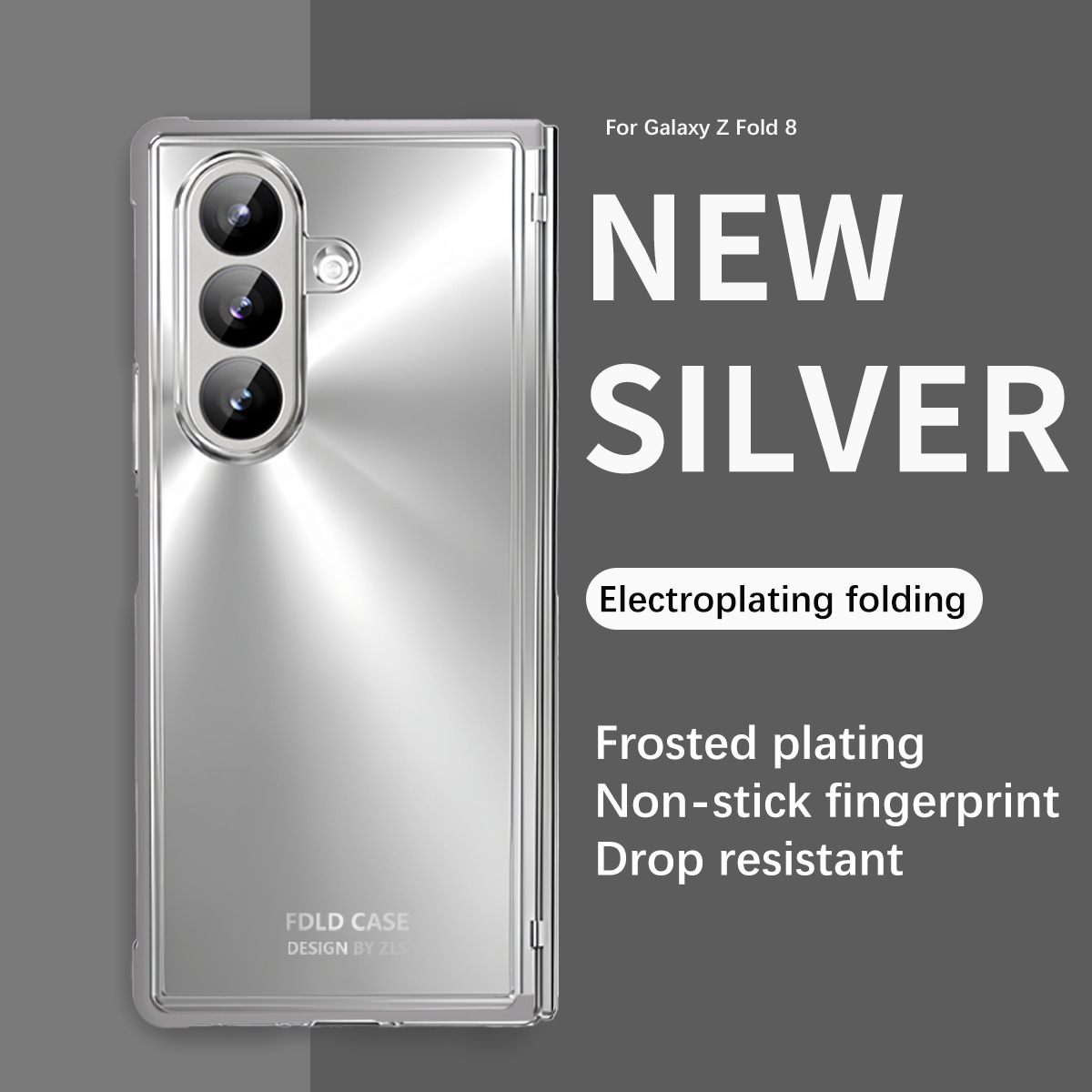 Compatible with Samsung Zfold8 Ultra phone case, solid color electroplated transparent TPU full-coverage drop protection. - Silver Shining Samsung Zfold 8UTRLA