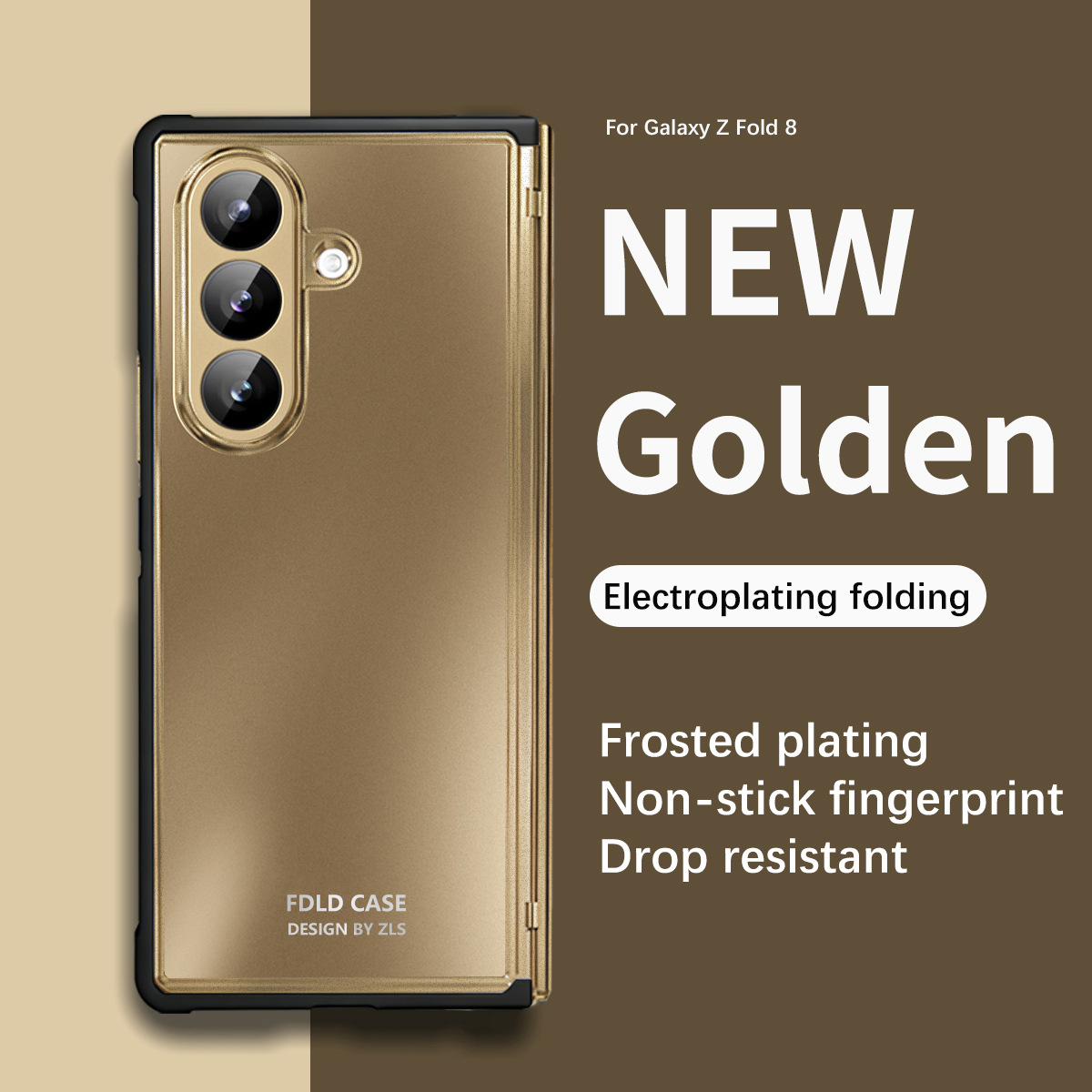 Compatible with Samsung Zfold8 Ultra phone case, solid color electroplated transparent TPU full-coverage drop protection. - Golden Shining Samsung Zfold 8UTRLA
