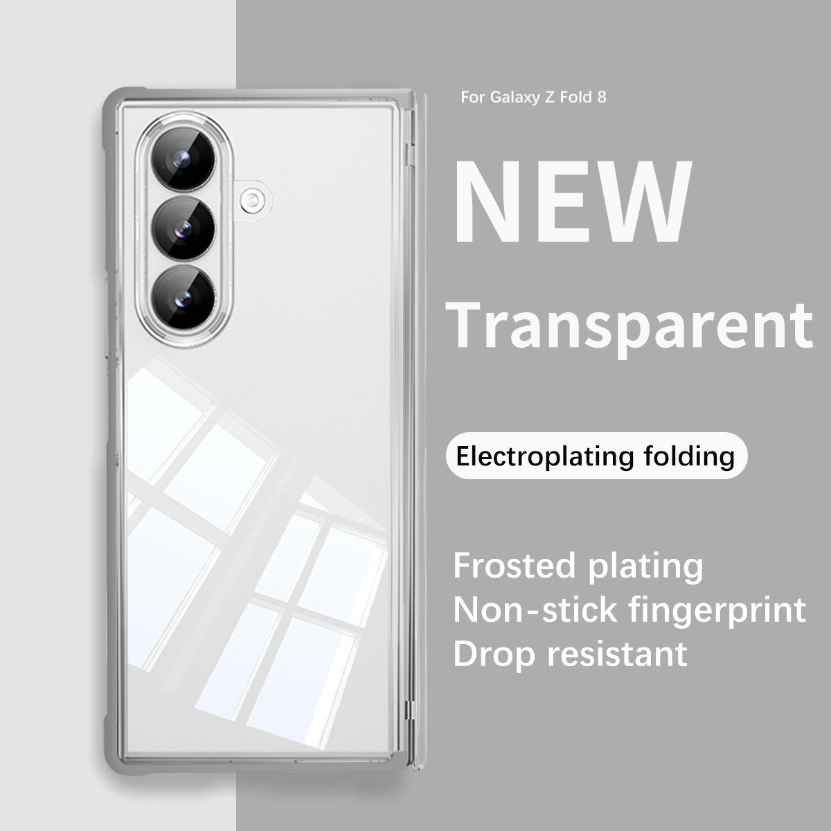 Compatible with Samsung Zfold8 Ultra phone case, solid color electroplated transparent TPU full-coverage drop protection. - Transparent Shining Samsung Zfold 8UTRLA