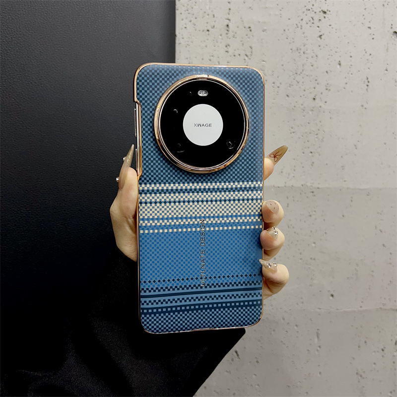 Compatible with Huawei MATE80 and Mate X80 Pro ultra-thin stylish carbon fiber textured shockproof protective case - Blue Supreme Realm Huawei Mate 80