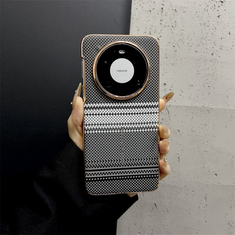 Compatible with Huawei MATE80 and Mate X80 Pro ultra-thin stylish carbon fiber textured shockproof protective case - Gray Supreme Huawei Mate 80