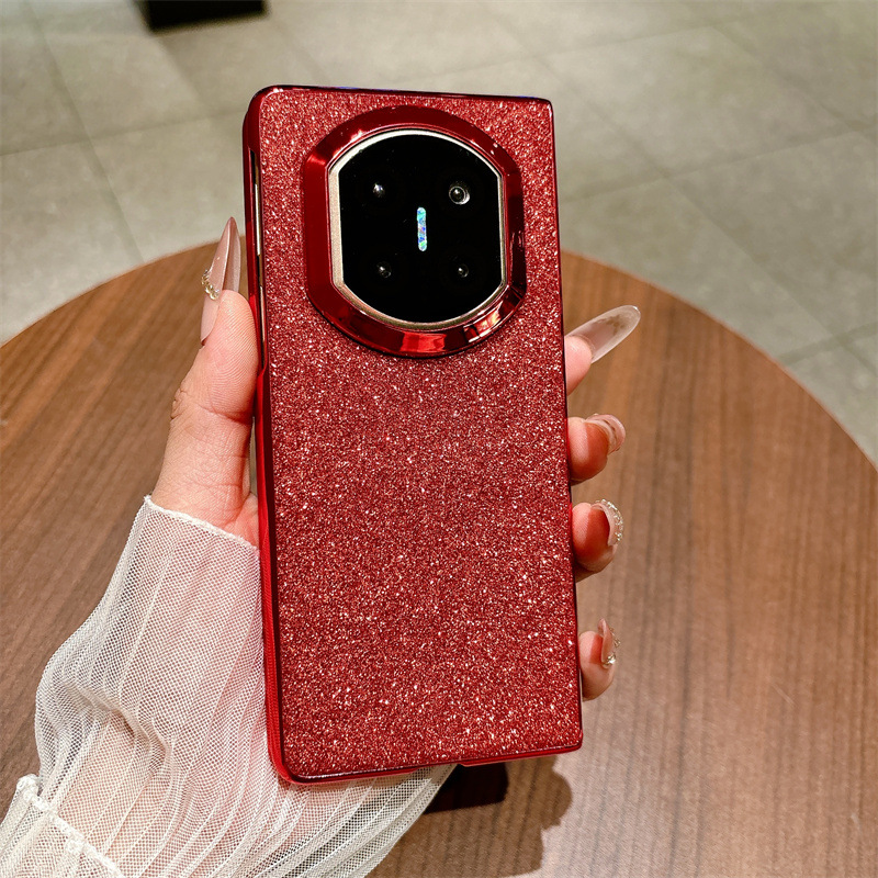 Compatible with Huawei MATE X7 and Mate X6 rotating ring foldable screen, Year of the Horse red glitter protective case. - Red glitter Huawei Mate X7