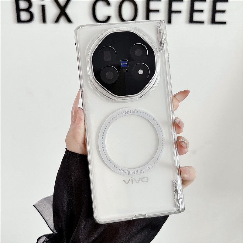 VIVO XFOLD6 Phone Case, Electroplated Transparent Magnetic Ring Hinge, Full Coverage Drop Protection Case - Transparent Electroplated Phantom vivo x Fold5