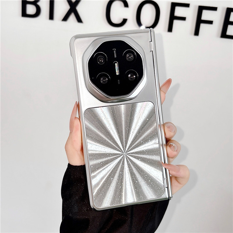 Compatible with Huawei MATEX7 and MateX6 foldable screen star diamond electroplated magnetic built-in anti-drop protective case - Silver magnetic star diamond Huawei Mate X7