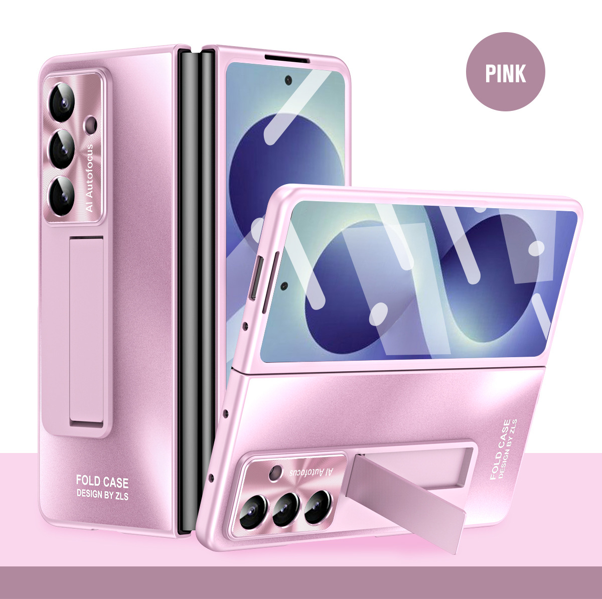 Compatible with Samsung Zfold8 Ultra phone case, FOLD8 foldable screen protective case, stand, screen protector, and integrated protective case. - Pink Samsung Zfold 8UTRLA