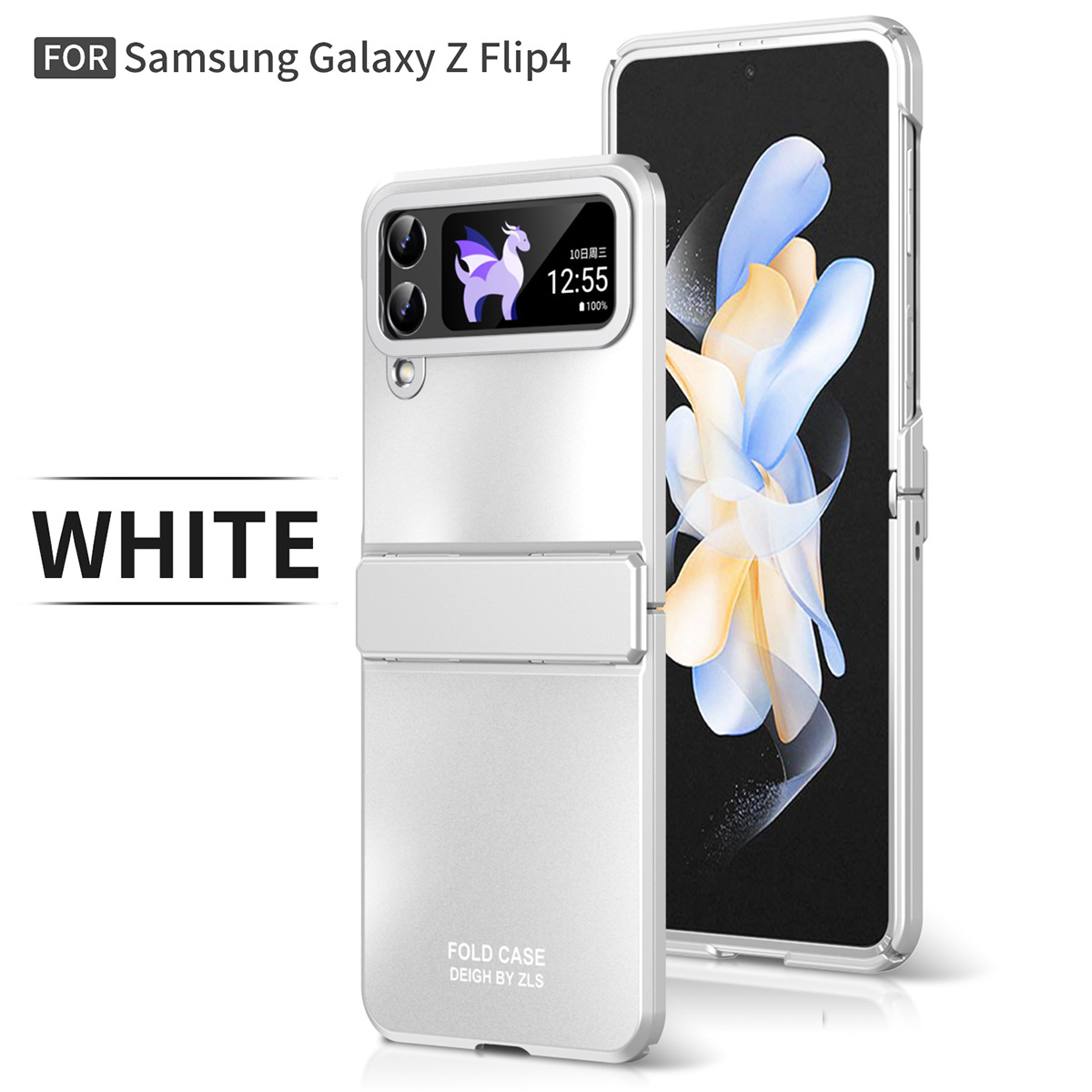 Compatible with Samsung ZFlip 7FE phone case, ZFLIP 6 foldable screen, electroplated flat hinge, full-coverage drop-proof protective leather. - Silver Starry Sky Samsung ZFlip 6