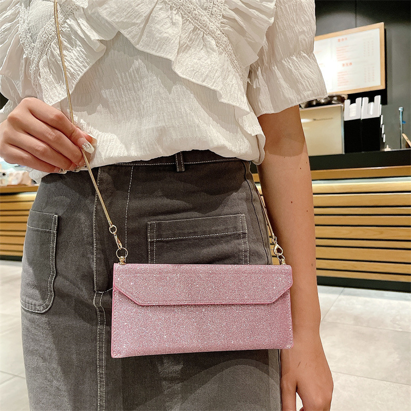 Compatible with Honor V Purse phone case, Mate X/XS carrying case, Mate X2 envelope style crossbody bag with glitter. - Pink long bracelet Honor V Purse