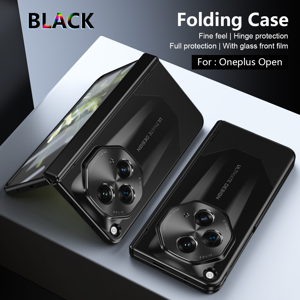 Suitable for OnePlus Open foldable phone cases, ultra-thin hinge screen protector, all-in-one full-coverage drop-proof protective case - Black Extraordinary Master OneplusOpen