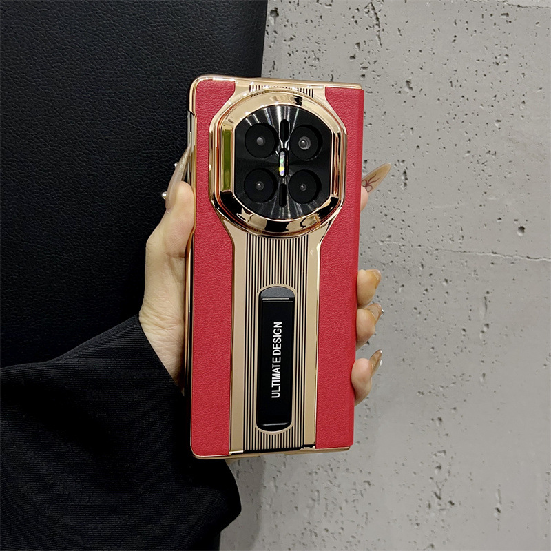 Compatible with Huawei Mate X7 and Porsche Design MATE X6 flip leather cases with full-coverage drop protection. - Red Porsche leather case Huawei Mate X7