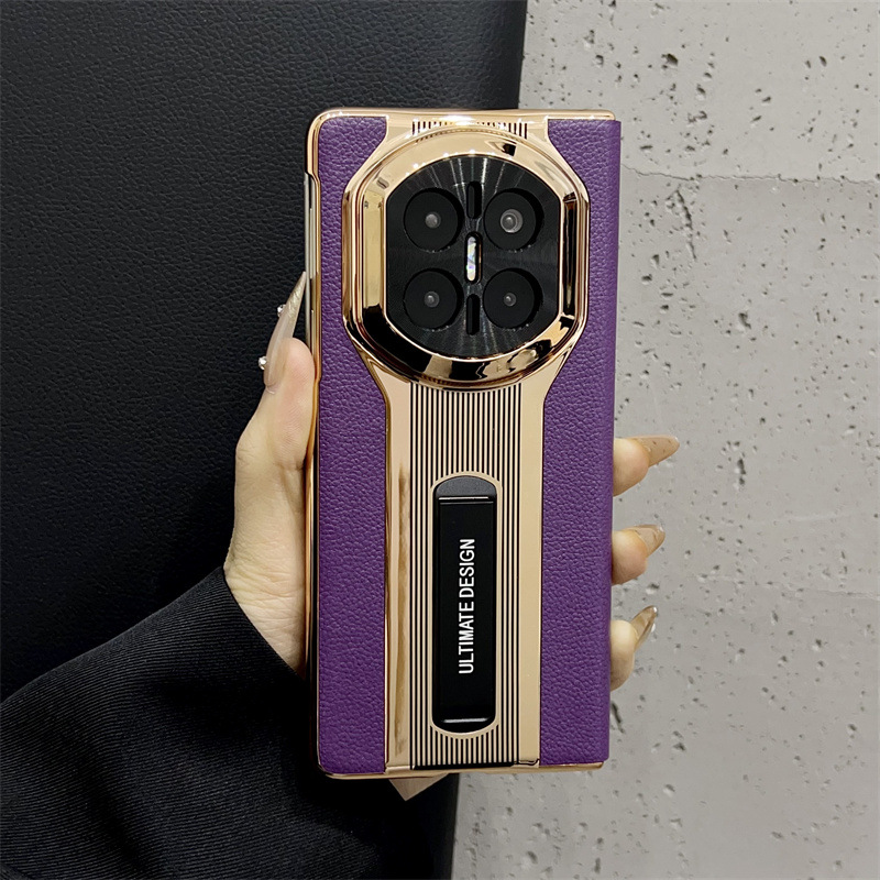 Compatible with Huawei Mate X7 and Porsche Design MATE X6 flip leather cases with full-coverage drop protection. - Purple Porsche leather case Huawei Mate X7