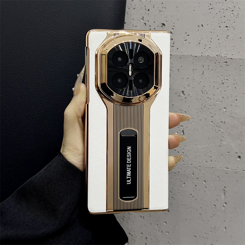 Compatible with Huawei Mate X7 and Porsche Design MATE X6 flip leather cases with full-coverage drop protection. - Off-white Porsche leather case Huawei Mate X7