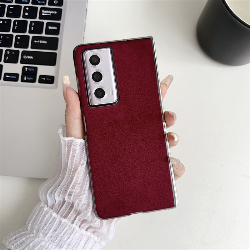 Honor MagicVS2 phone case, ultra-thin folding screen case, suede leather, business full-coverage drop-proof protective case. - Burgundy Honor MagicVS2