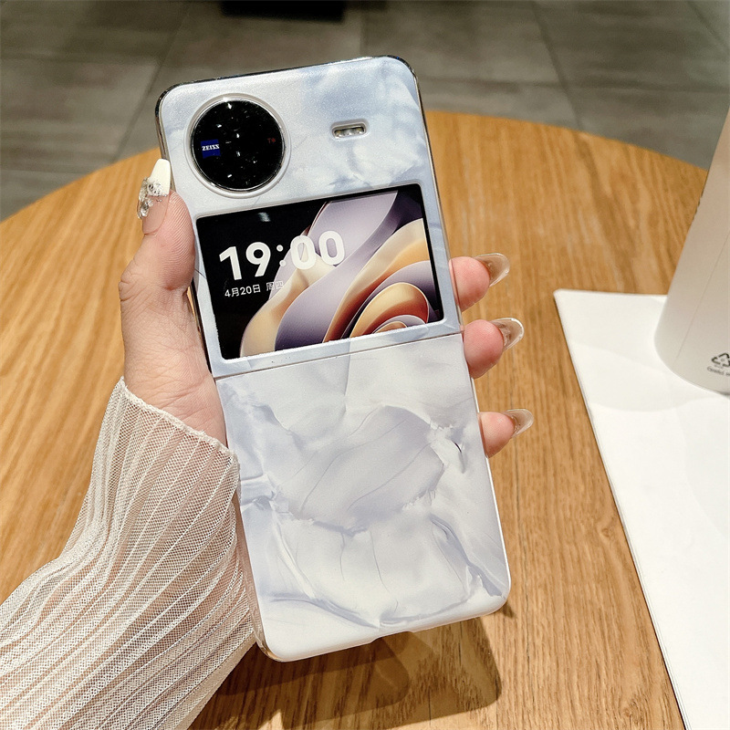 Compatible with vivo x Flip phone case, ultra-thin and minimalist 5G official anti-drop case for foldable screen protection. - White Rococo VIVO x flip