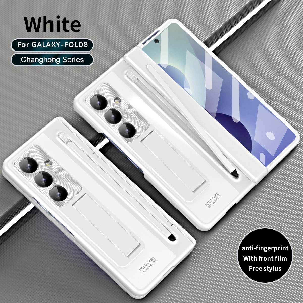 Compatible with Samsung Zfold8 Ultra phone case, official pen-slot case, integrated full-coverage anti-drop case. - White Rainbow z fold8utrla