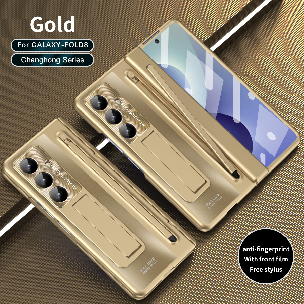 Compatible with Samsung Zfold8 Ultra phone case, official pen-slot case, integrated full-coverage anti-drop case. - Golden Rainbow z fold8utrla