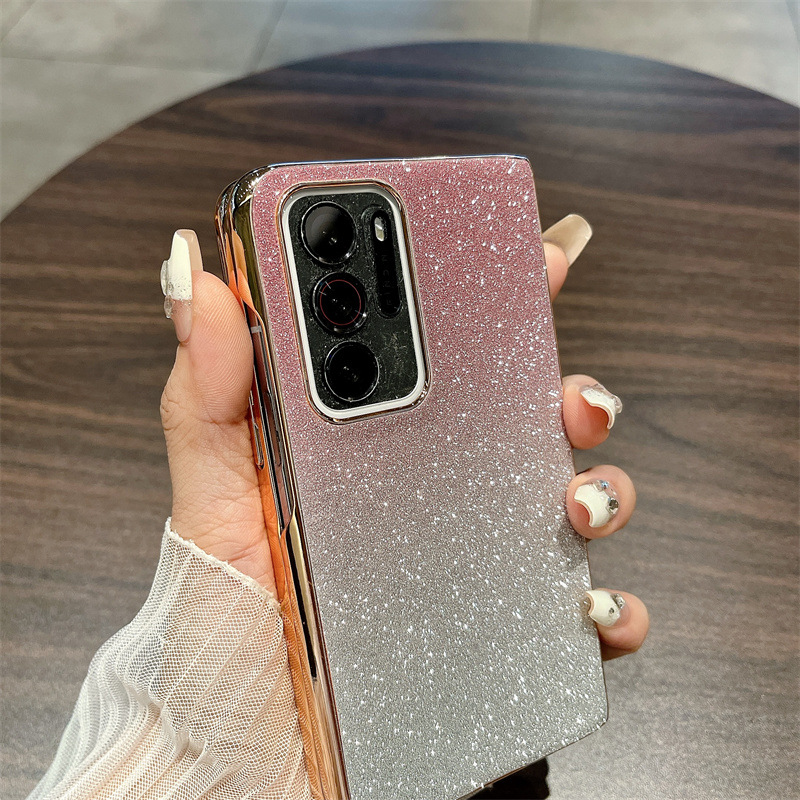 Compatible OPPO Find N phone case, foldable screen, FINDN handheld wrist strap, glitter stand, drop-proof protective case - Pink Stars OPPO Find N