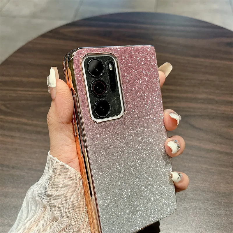 Compatible OPPO Find N phone case, foldable screen, FINDN handheld wrist strap, glitter stand, drop-proof protective case - Pink Stars OPPO Find N