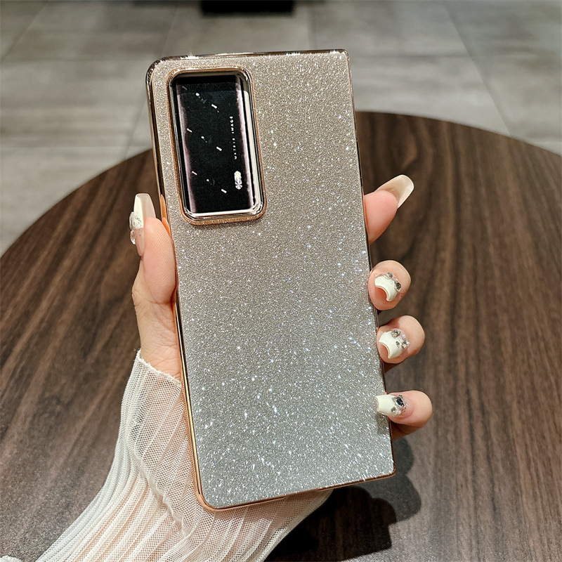 Honor MagicV2 phone case, glitter, ultra-thin foldable screen case, wrist strap, full-coverage drop-proof protective case. - Golden Stars Honor MagicV2