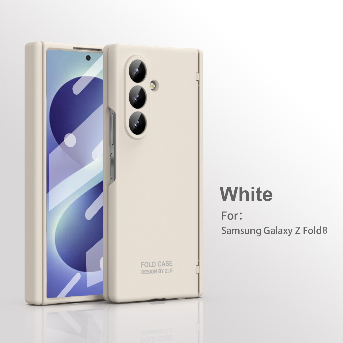Compatible with Samsung Zfold 8 Ultra phone case, solid color, minimalist design, hinge, full coverage, drop protection. - Off-white Samsung Zfold 8 Ultra