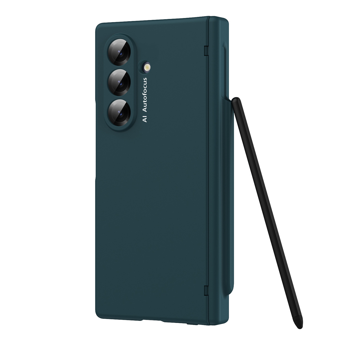 Compatible with Samsung Zfold7 phone case, new pen slot FOLD6 ultra-thin business solid color full-coverage protective case for stylus pen. - Green pen slot Samsung Z Fold 7