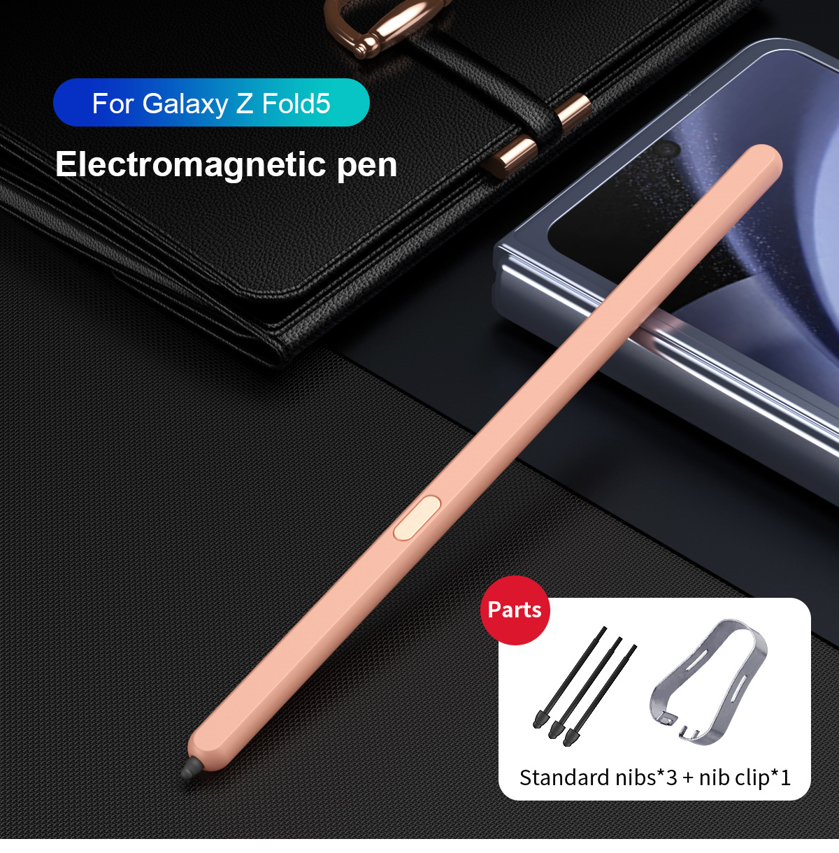 Compatible with Samsung Z Fold 5 capacitive stylus S Pen FOLD4, thin and light, smooth writing in solid colors. - Pink Samsung FOLD5 FOLD4
