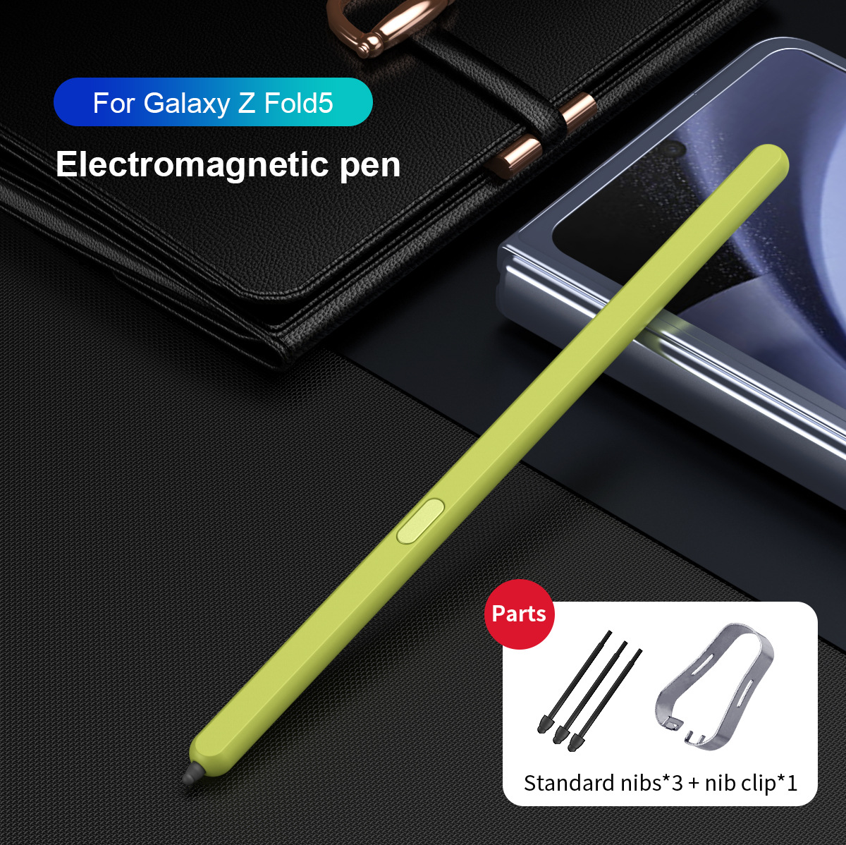 Compatible with Samsung Z Fold 5 capacitive stylus S Pen FOLD4, thin and light, smooth writing in solid colors. - Green Samsung FOLD5 FOLD4