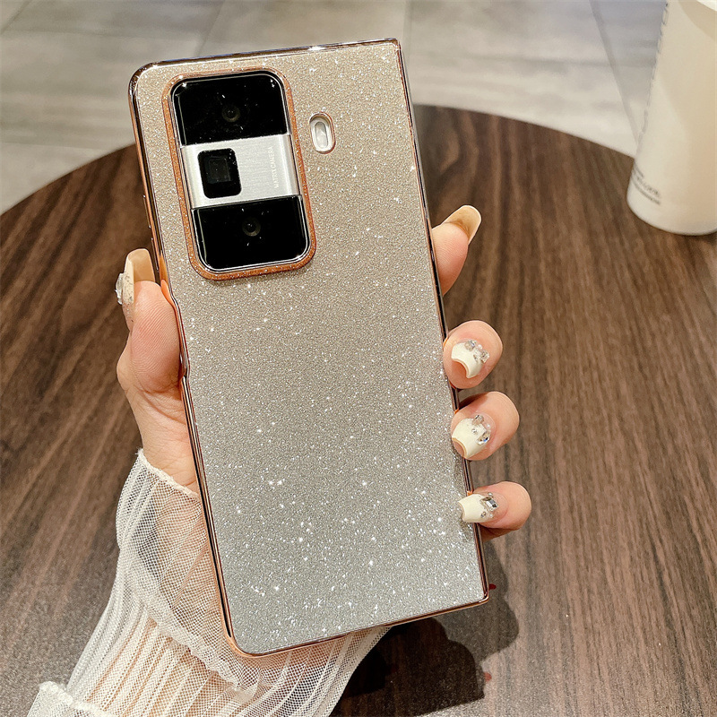 Honor MagicVS3 phone case, MagicVS3 folding glitter wrist strap, vegan leather, drop-proof protective case. - Golden Stars Honor MagicVS3