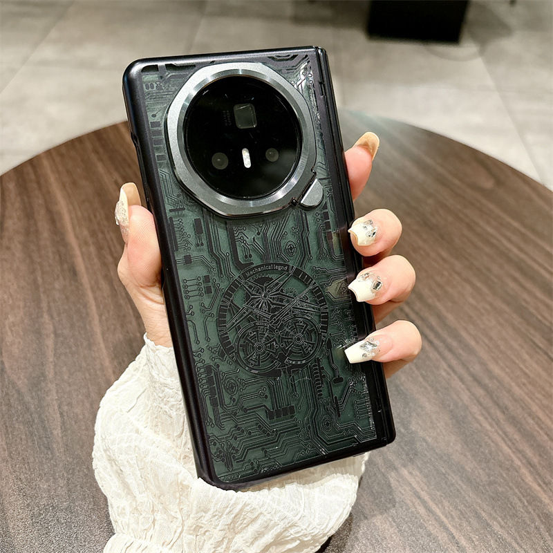 Honor MagicV3 Phone Case, MagicV3 Mechanical Legend Ultra-thin Full Coverage Hinge Drop-proof Protective Leather Case - Black mechanical Honor MagicV3