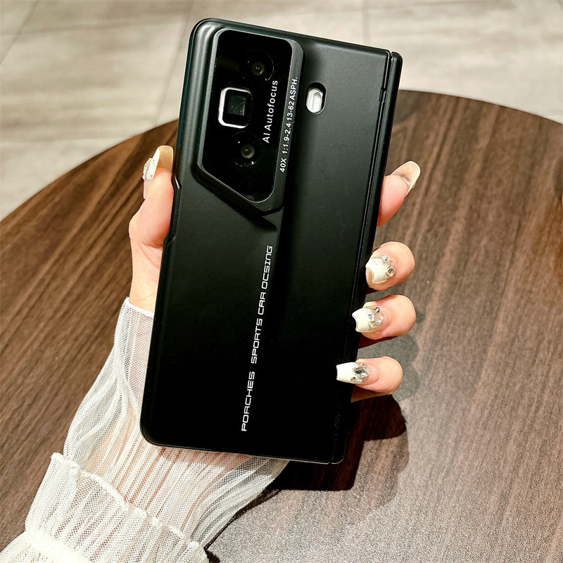 Honor MagicVS3 Phone Case, Luxury Porsche Design, Full Coverage Hinge, Drop-Proof Protective Leather Case - Black Phantom Honor MagicVS3