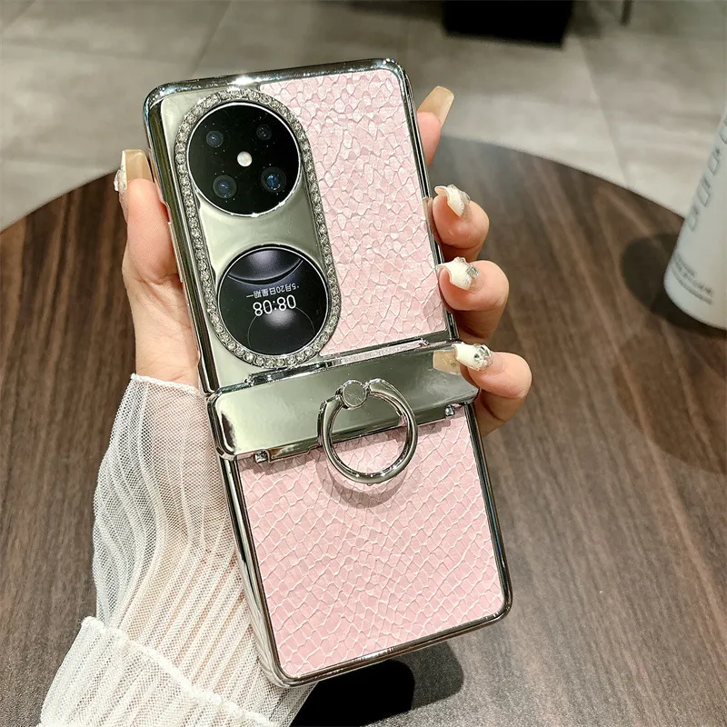 Huawei Pocket 2 Phone Case, Treasure Box 2 Foldable Screen Protective Leather Case, Bulgari Full Coverage, Drop-Proof and Suitable - Pink Bulgari Huawei Pocket 2
