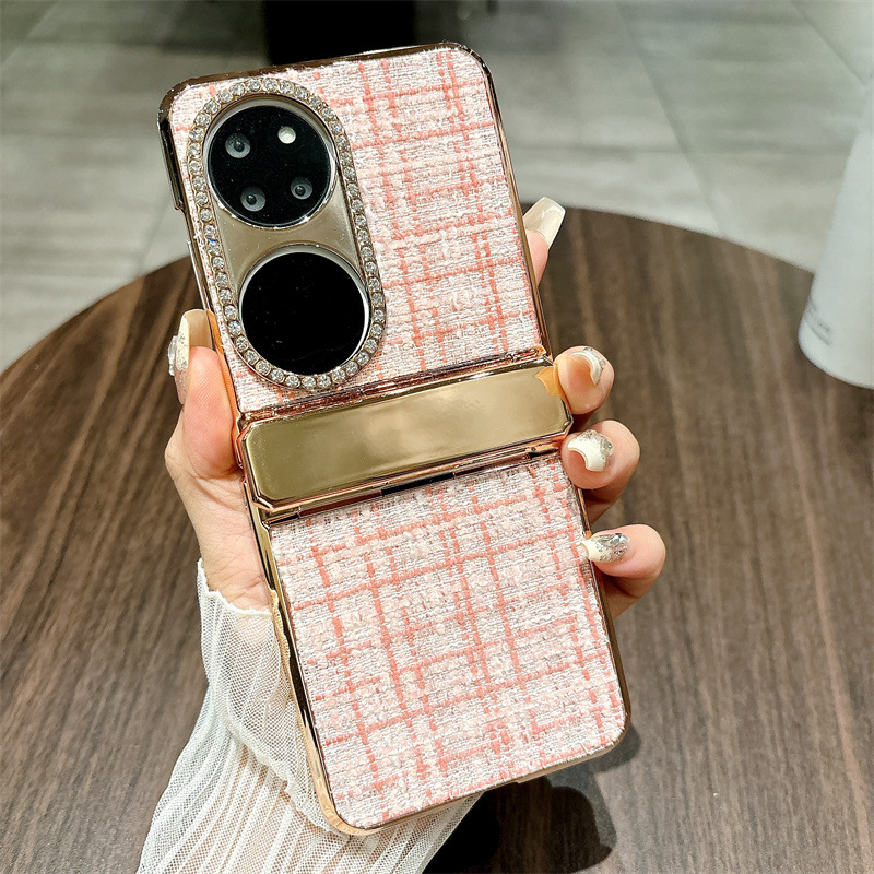 Huawei Pocket 2 phone case, foldable screen, simple fabric protective case, hinge fully covered, drop-proof and suitable. - Pink fabric Huawei Pocket 2