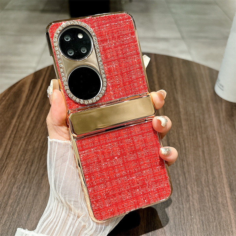 Huawei Pocket 2 phone case, foldable screen, simple fabric protective case, hinge fully covered, drop-proof and suitable. - Red fabric Huawei Pocket 2