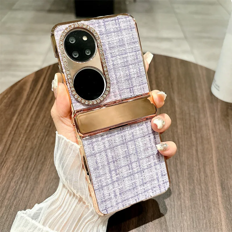 Huawei Pocket 2 phone case, foldable screen, simple fabric protective case, hinge fully covered, drop-proof and suitable. - Purple fabric Huawei Pocket 2