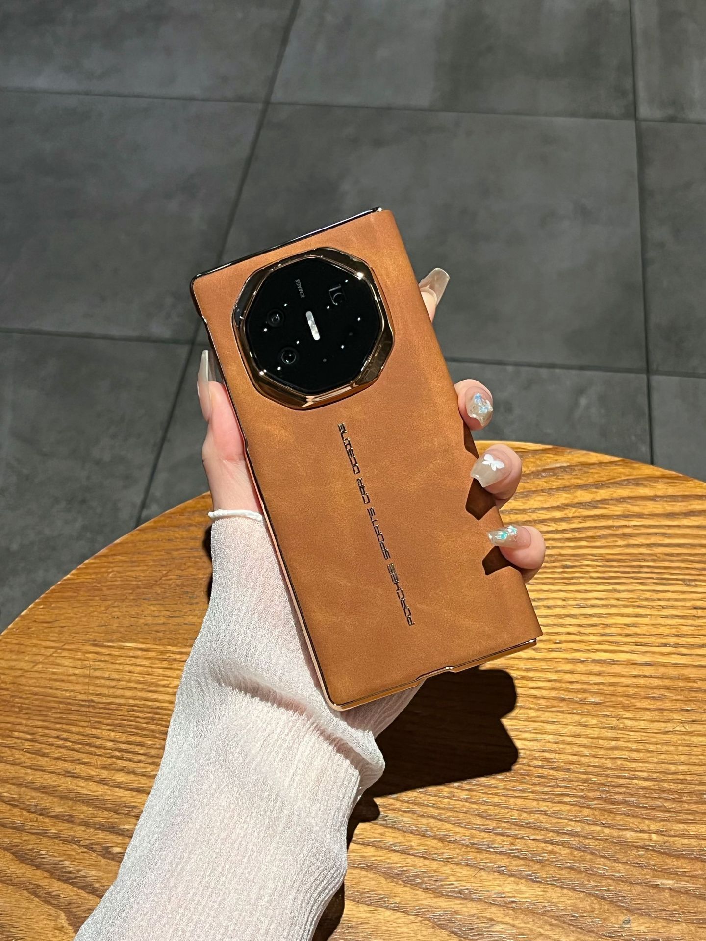 Compatible Huawei MATEXT phone case, matext foldable screen smart leather case, full-coverage drop-proof protective case - White smart leather case Huawei Mate XT