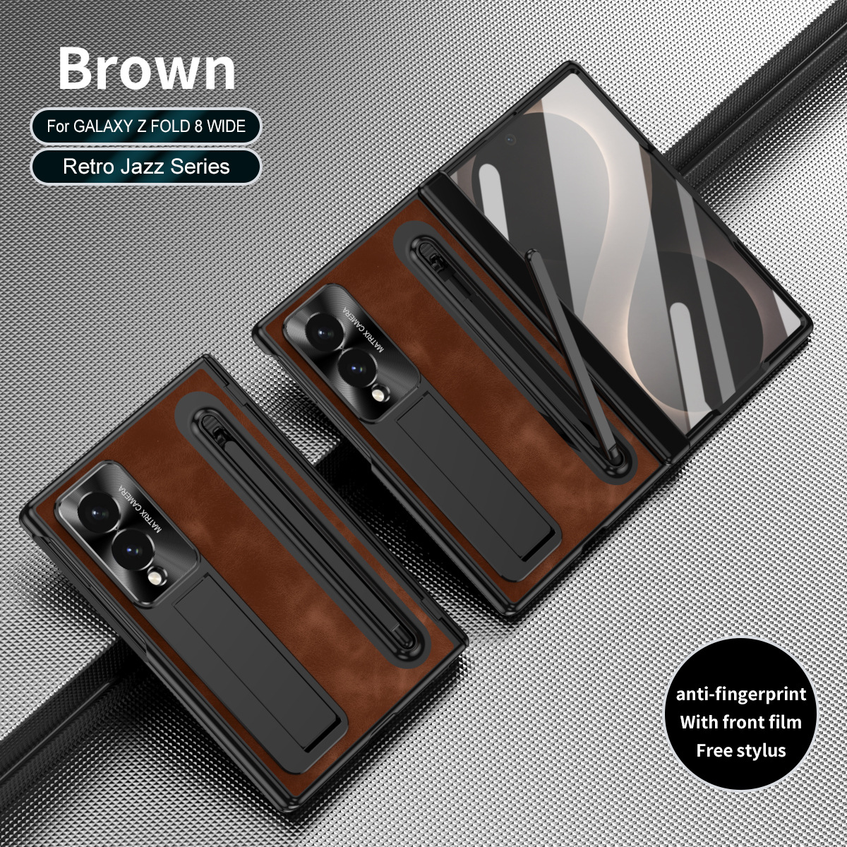 Compatible with Samsung Zfold8 Wide phone case, Zfold8 official folding pen slot case, integrated anti-drop case - Rose Red Jazz zfold8utrla