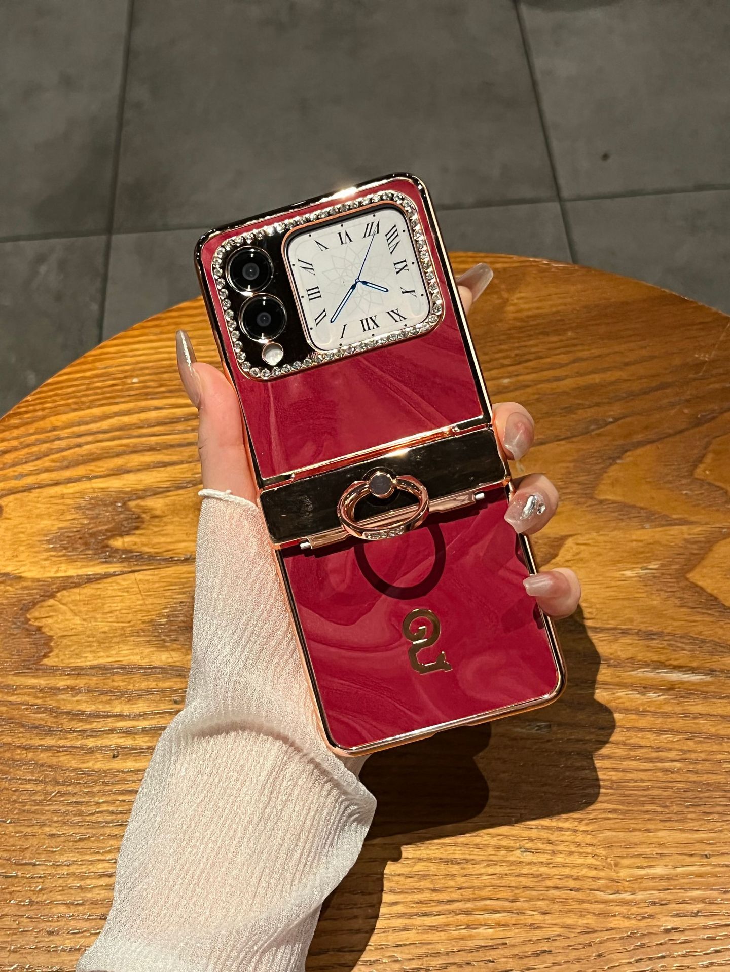 Compatible Huawei Nova Flip phone case, foldable screen, diamond-patterned, Year of the Snake, red hinge, drop protection. - Red Year of the Snake Limited Edition Huawei Nova Flip
