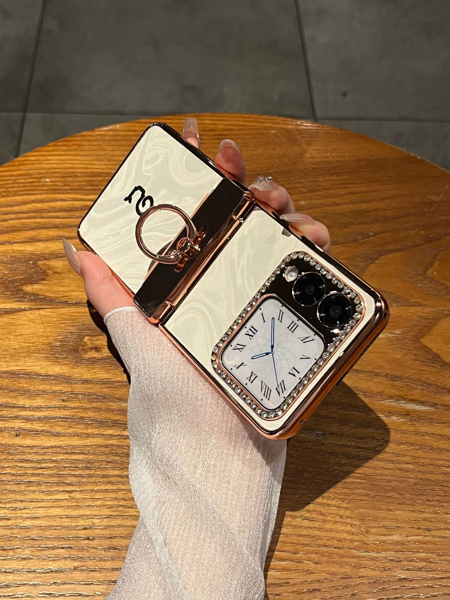 Compatible Huawei Nova Flip phone case, foldable screen, diamond-patterned, Year of the Snake, red hinge, drop protection. - White Year of the Snake Limited Edition Huawei Nova Flip