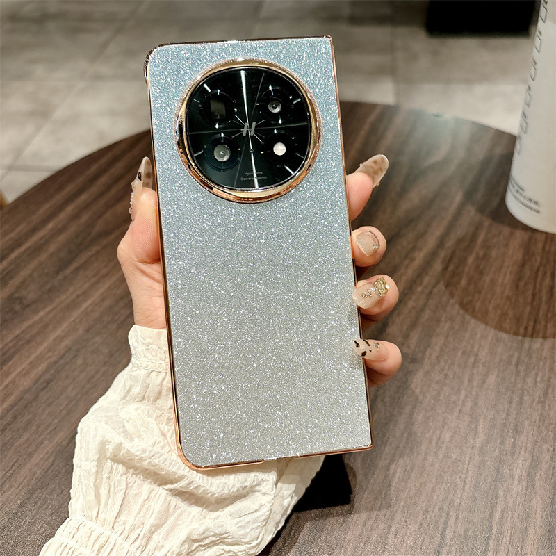Compatible with OPPO Find N5 foldable phone case, FINDN3 electroplated glitter leather drop-proof protective case - Blue Stars OPPO Find N5