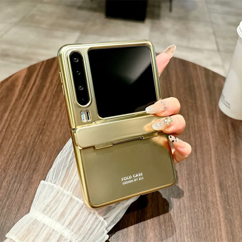 Huawei Pura X Phone Case, PURA X Foldable Screen Protector, Electroplated Minimalist Hinge, Full Coverage Drop Protection Case. - Golden Starry Sky Huawei Pura X