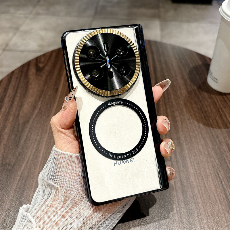 Compatible with Huawei Mate X6 phone case, MATEX6 foldable screen, light luxury magnetic charging hinge, drop-proof protective case - Black YADA Mate X6