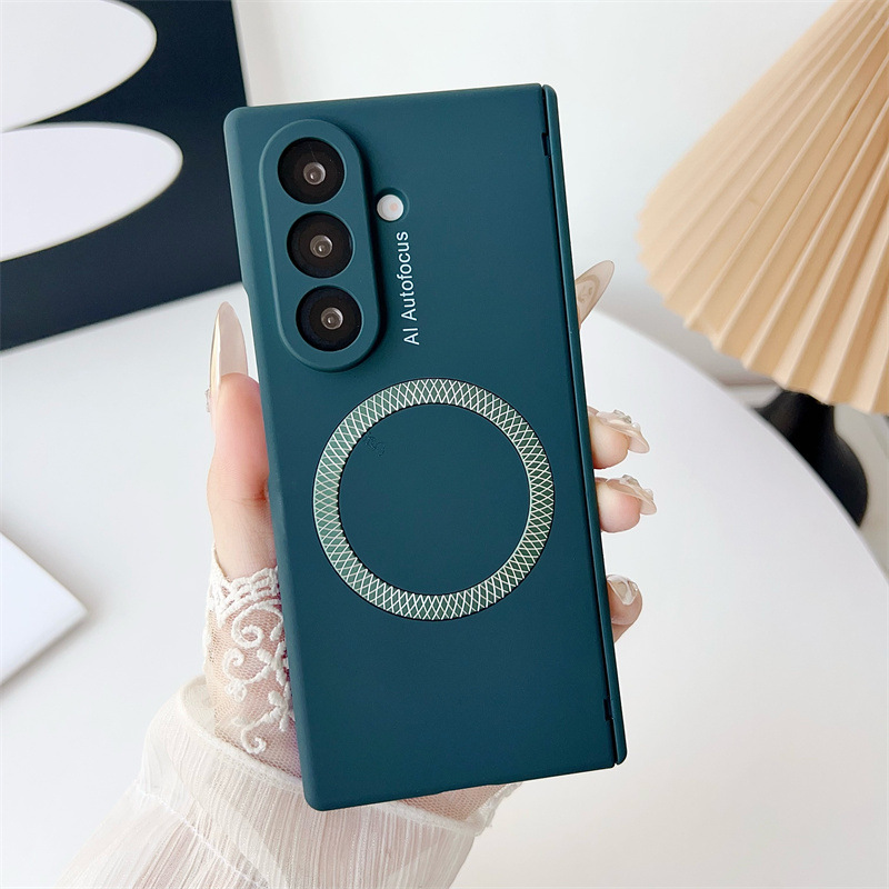 Samsung ZFold 8 Ultra Phone Case FOLD8 Solid Color Hinge Foldable Screen Magnetic Full Coverage Drop Protection Applicable - Green Mountain with membrane z fold8utrla