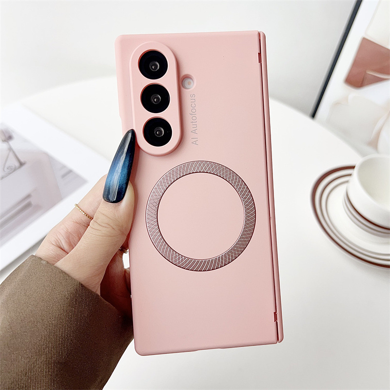 Samsung ZFold 8 Ultra Phone Case FOLD8 Solid Color Hinge Foldable Screen Magnetic Full Coverage Drop Protection Applicable - Girly pink z fold8utrla