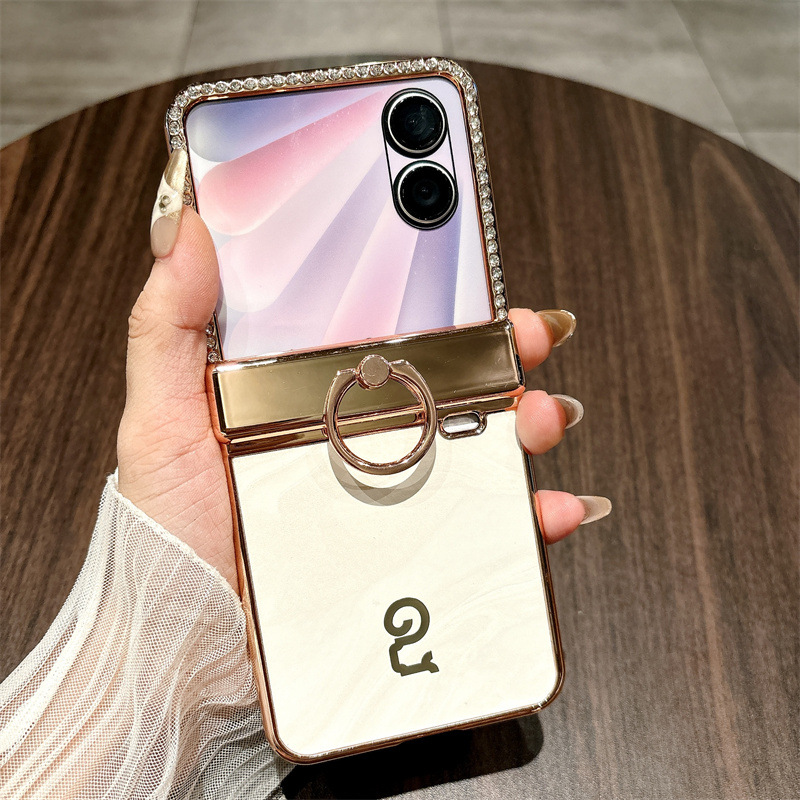Compatible with Honor V Flip2 phone case, Vflip2 foldable screen, Diamond Year of the Snake limited edition, red hinge, drop protection. - White Year of the Snake Limited Edition Honor V Flip2
