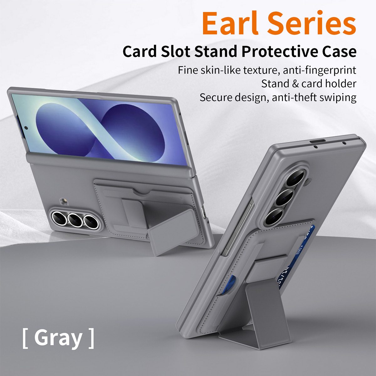 Compatible with Samsung Zfold8 Ultra phone case, foldable screen, SIM card holder, all-in-one protective case. - Grey Earl z fold8utrla